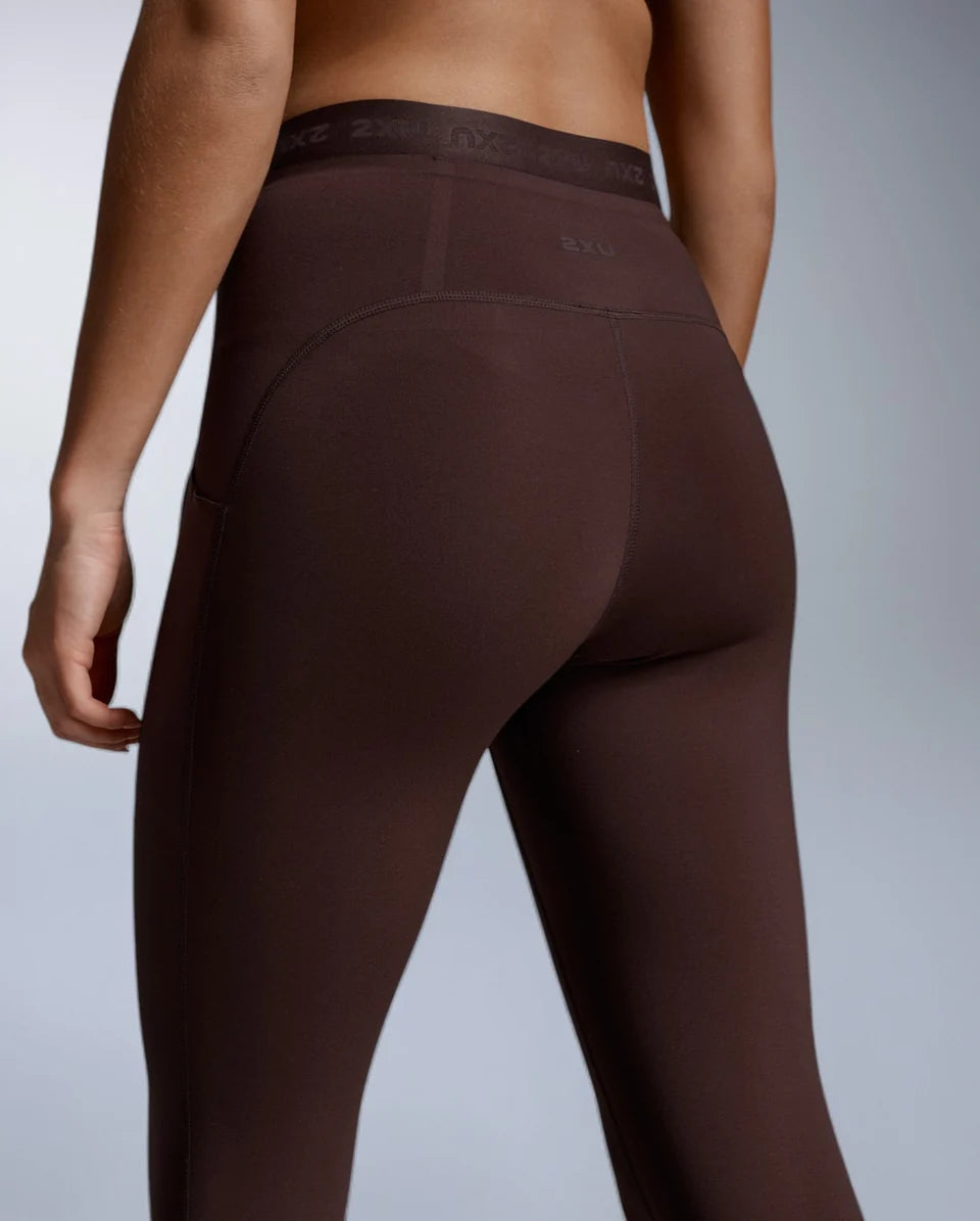 Form Stash Hi-Rise Compression Tights with Pockets - Bark