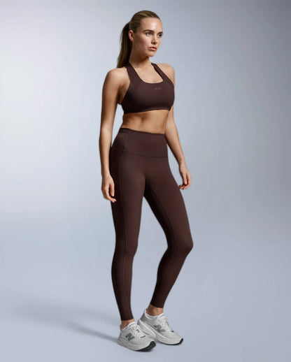 Form Stash Hi-Rise Compression Tights with Pockets - Bark