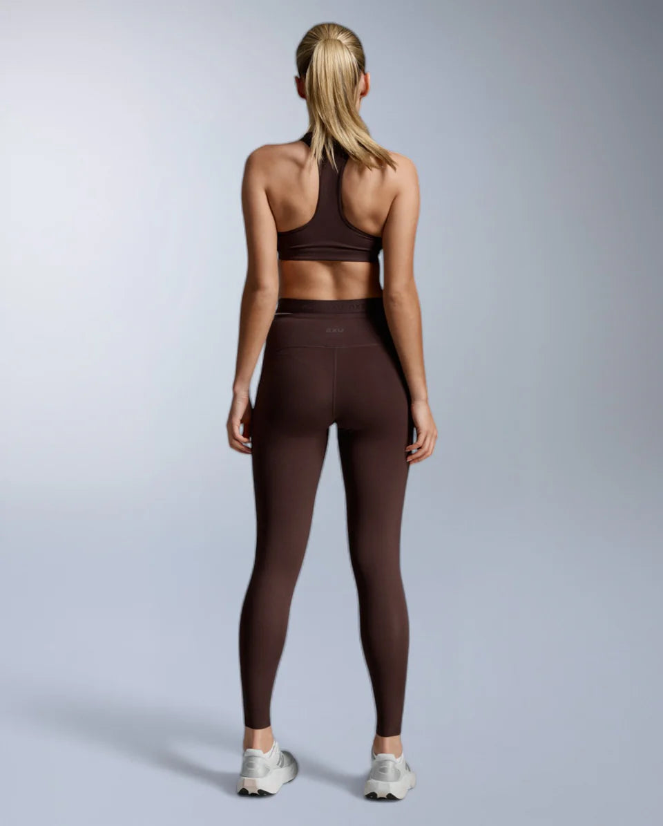 Form Stash Hi-Rise Compression Tights with Pockets - Bark