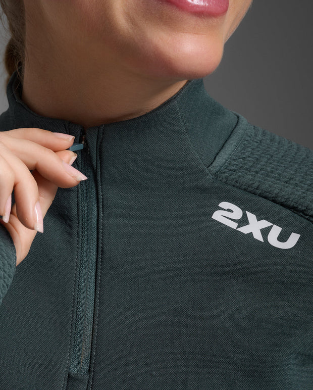 Ignition Hyper-Haptic 1/4 Zip Top - Dark Sage