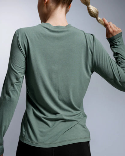 Naturally soft bamboo–wool blend
Lightweight, flexible density
Insulates even when damp
Flatlock seams for reduced chafing
Versatile base layer or standalone wear