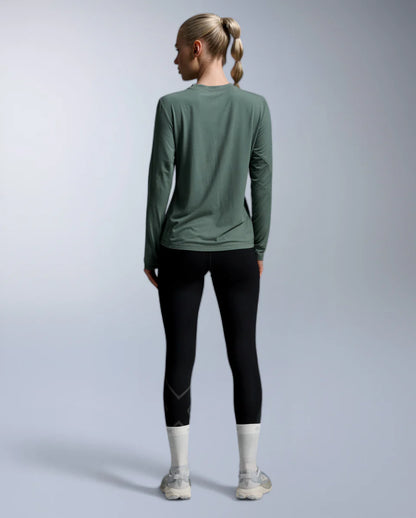Naturally soft bamboo–wool blend
Lightweight, flexible density
Insulates even when damp
Flatlock seams for reduced chafing
Versatile base layer or standalone wear