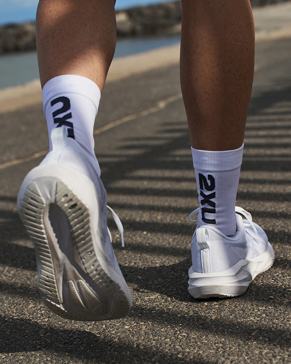 Vectr Cushion Crew Socks - White/Grey