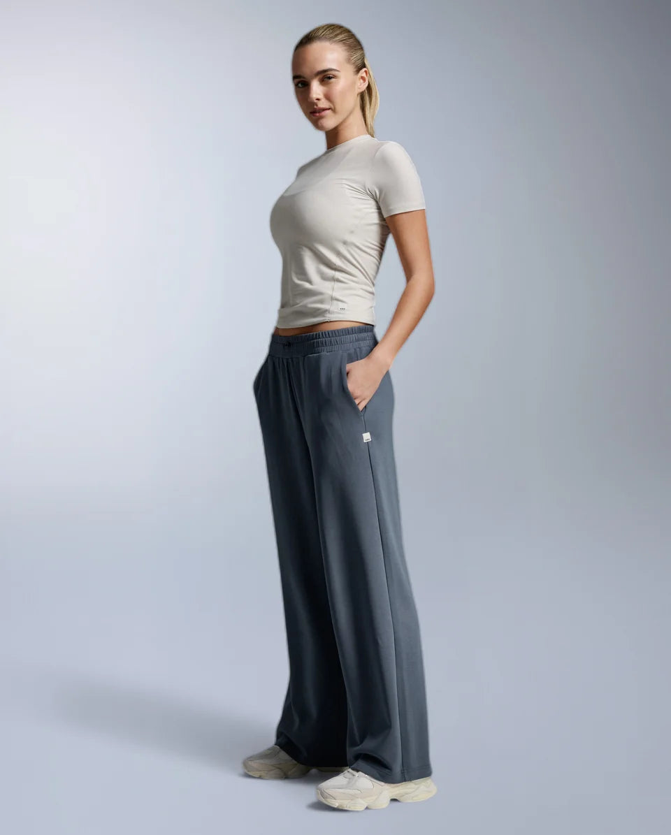 Wonderluxe Sand Washed Wide Leg Pants - India Ink