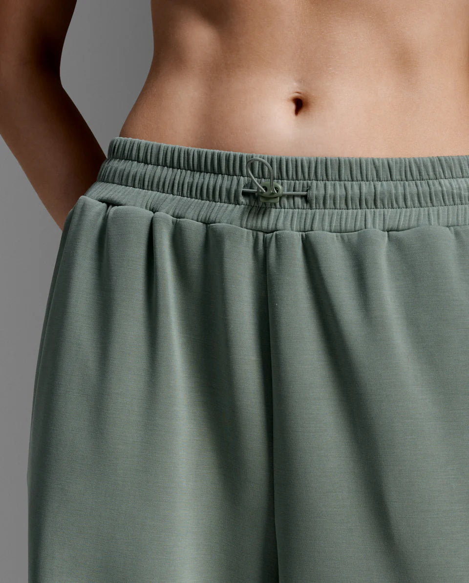 Wonderluxe Sand Washed Wide Leg Pants - Fern