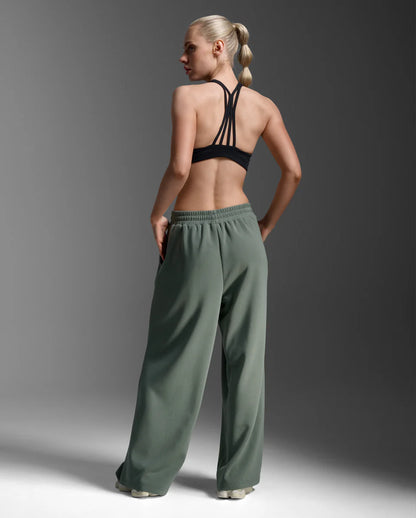 Wonderluxe Sand Washed Wide Leg Pants - Fern