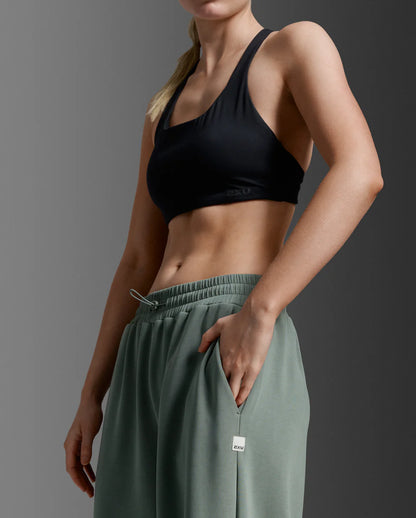 Wonderluxe Sand Washed Wide Leg Pants - Fern