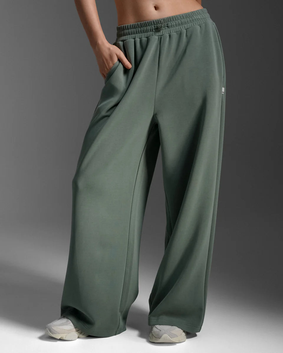 Wonderluxe Sand Washed Wide Leg Pants - Fern