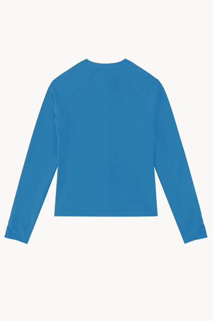 Seafolly Girls Essentials Zip Front Long Sleeve Rashie - Deep Water