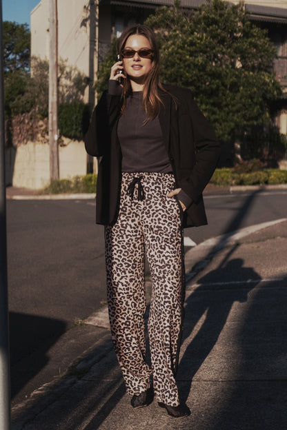 Adeline Pant - Neutral Leopard