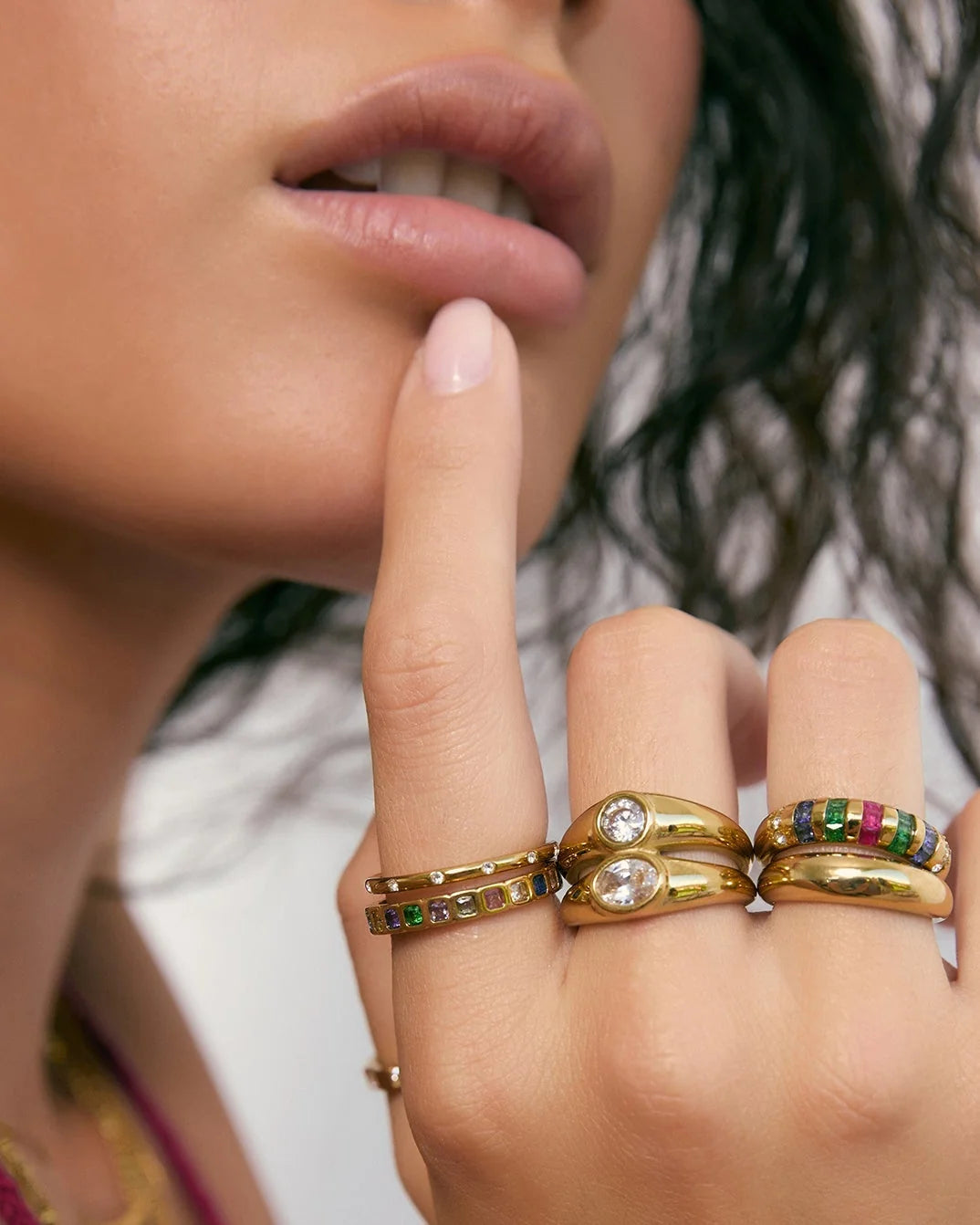 Stunning stone stacking, the Quinn Ring is the perfect shimmering staple everyone needs! This golden jewel shines day and night, from beach to bar.