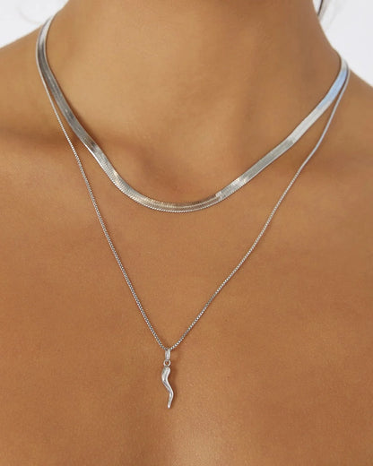 Sophisticated snake chain stacking made simple with the Sylvia Necklace. Complimenting any and every look, Sylvia is a staple in anyone's wardrobe, pairing perfectly with all your other favourite styles.