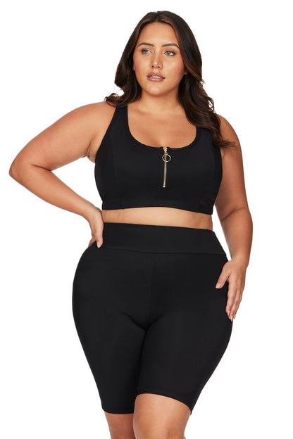 High Waist Active Pant - This curvy active bike pant is a specalised high waist pant. This high waist bike pant as a wide waist band for the tummy ultimate support