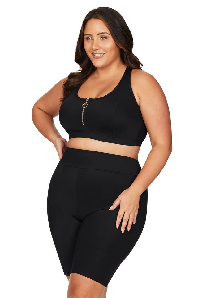 High Waist Active Pant - This curvy active bike pant is a specalised high waist pant. This high waist bike pant as a wide waist band for the tummy ultimate support