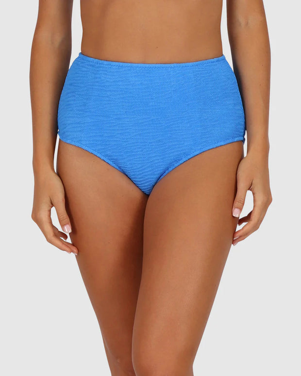 Baku's Ibiza's High Waist Bikini Bottom is a full coverage pant with tummy control. Our exciting new solid Ibiza, is a vibrant, dynamic and tactile textural fabrication from Italy.  tummy control Fully lined Full coverage Fabric: 93% Polyamide / 7% Elastane Fabric: Made in Italy Made in Australia