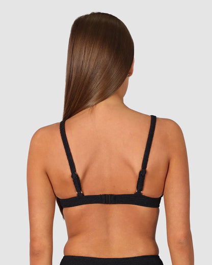 Ibiza Ring Front Bra Bikini Top - Black