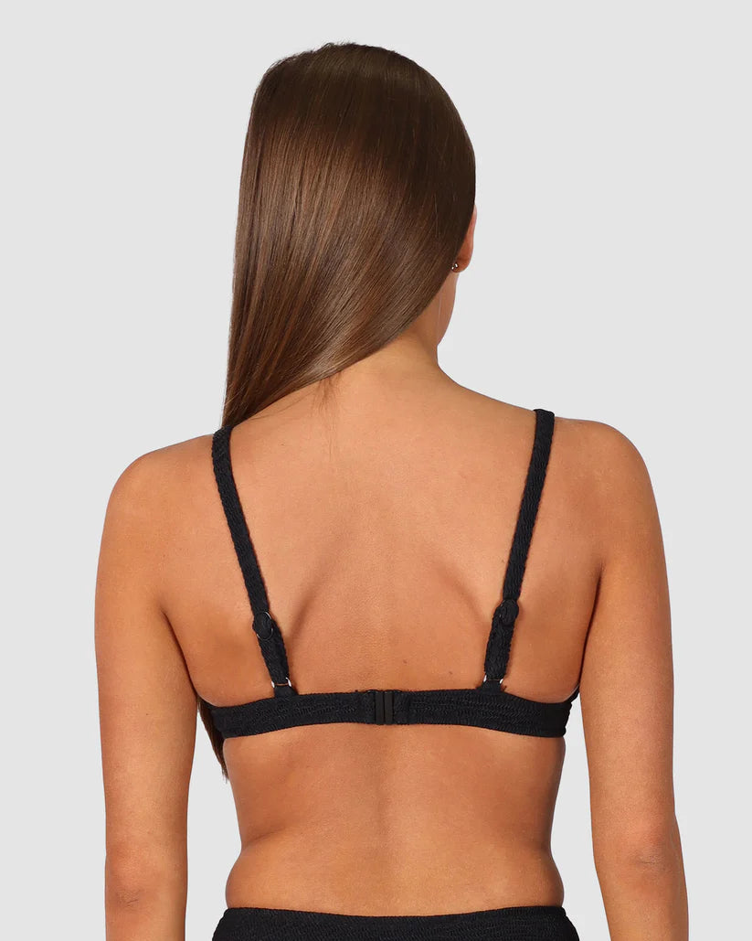 Ibiza Ring Front Bra Bikini Top - Black