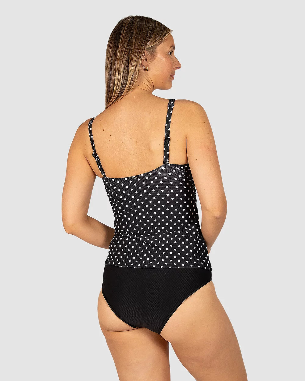 Parisian Summer D-E Cup Wrap Singlet Top - Black