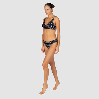 Parisian Summer Twist Band Regular Bikini Bottom - Black