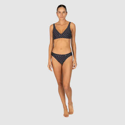 Parisian Summer Twist Band Regular Bikini Bottom - Black