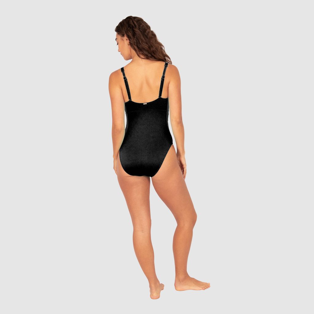 Rococco C-DD Cup Plunge One Piece Swimsuit - Black