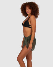 Short Mesh Pareo Sarong - Olive