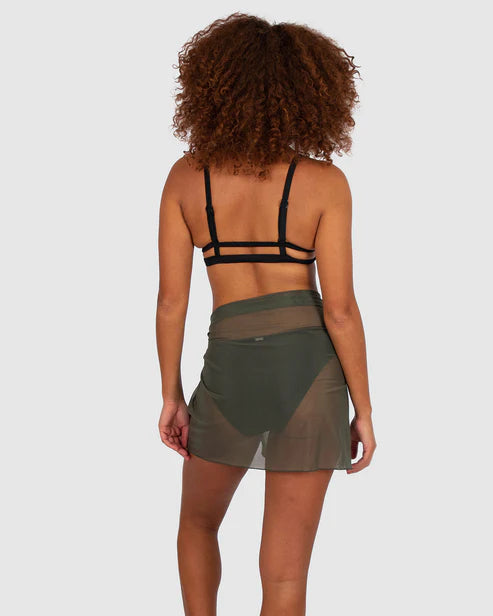 Short Mesh Pareo Sarong - Olive