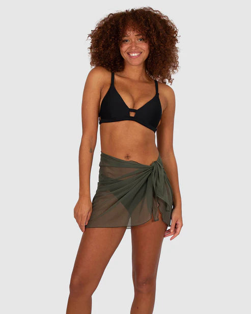 Short Mesh Pareo Sarong - Olive