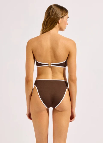 Beach Bound High Leg Bikini Bottom - Dark Chocolate