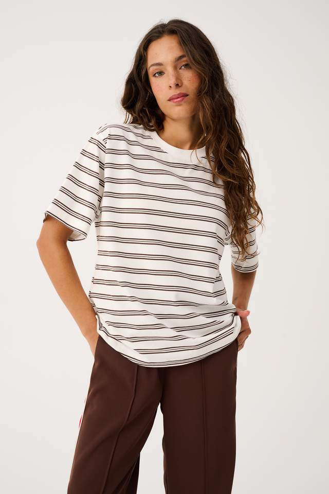 Jayde Tee - Truffle Stripe