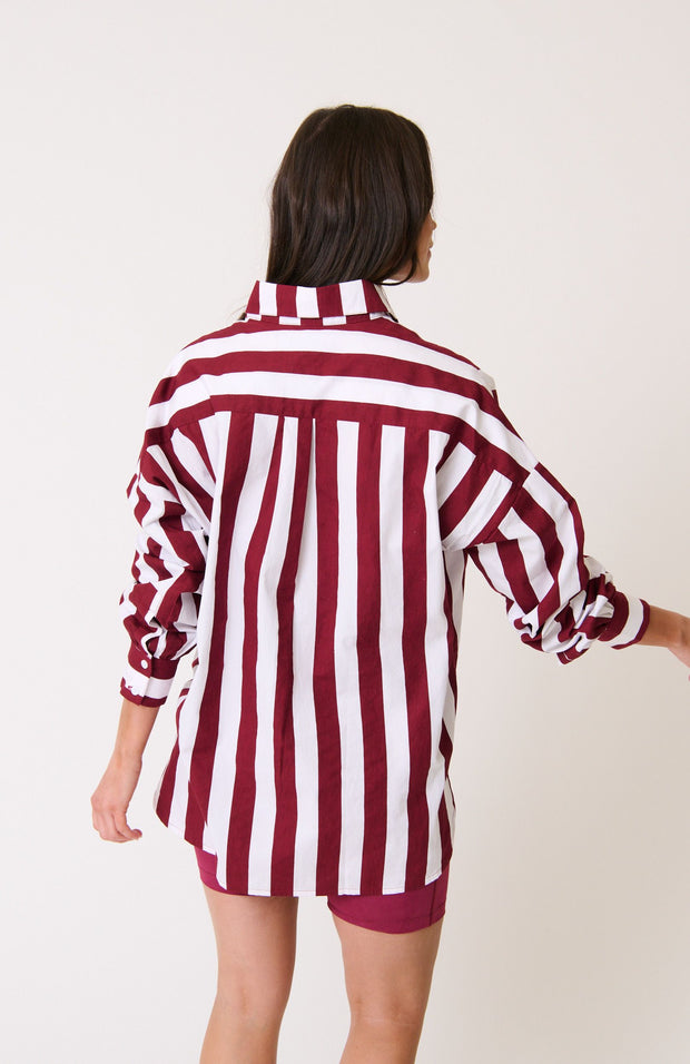 Dolphin shaped hemline with side splits

Oversized, button front shirt

Full length sleeve with button cuff

Large left chest pocket

Wide striped pattern in fawn and white

100% soft cotton poplin fabric

Samieka is 169cm and wears a size small

Ivy League, Autumn 2025 Collection   

 (0)
Order and earn 129 points!
Earn points by signing up for our rewards program

Related productsRecently viewed




Next
Cartel &amp; Willow
Support
Our Story
Club Cartel
Careers
Quick Links
Gift Certificates
Customer Servi