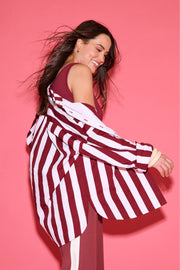 Dolphin shaped hemline with side splits

Oversized, button front shirt

Full length sleeve with button cuff

Large left chest pocket

Wide striped pattern in fawn and white

100% soft cotton poplin fabric

Samieka is 169cm and wears a size small

Ivy League, Autumn 2025 Collection   

 (0)
Order and earn 129 points!
Earn points by signing up for our rewards program

Related productsRecently viewed




Next
Cartel &amp; Willow
Support
Our Story
Club Cartel
Careers
Quick Links
Gift Certificates
Customer Servi