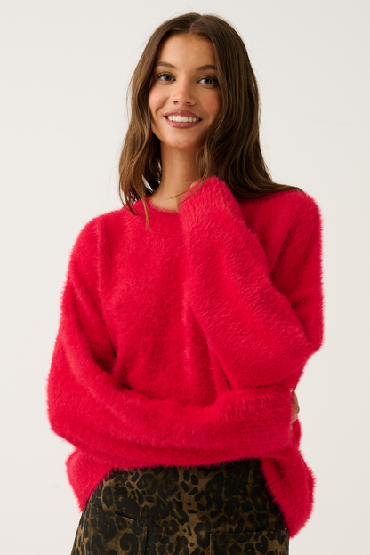 Premium soft knitwear
Relaxed fit, round neck sweater with dropped shoulders
Ribbed neckline, sleeve cuffs and hemline
100% soft touch, fluffy finish nylon knit