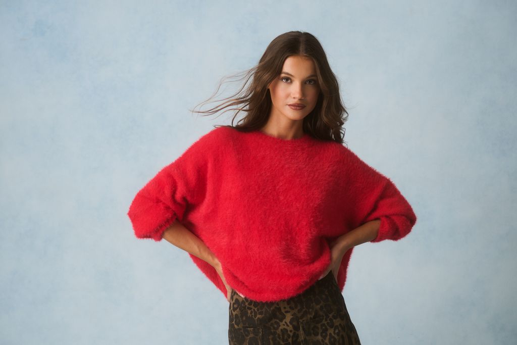 Premium soft knitwear
Relaxed fit, round neck sweater with dropped shoulders
Ribbed neckline, sleeve cuffs and hemline
100% soft touch, fluffy finish nylon knit