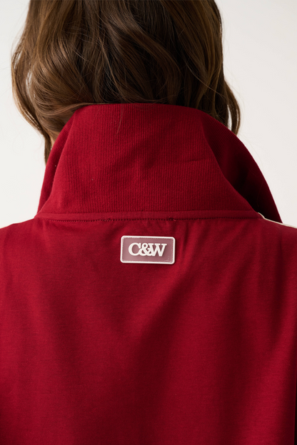 Zip-up Sweater with ribbed bib panel and oversized collar
Relaxed fit throughout the body
Wide width ribbed sleeve cuffs and hemline
Contrast stripe tape along outer sleeve
Frosted C&W rubber logo on back neckline