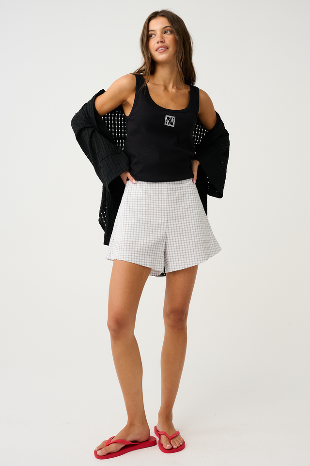 Demi Short - White Check