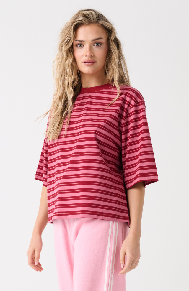 Hallie Tee - Boysenberry Stripe
