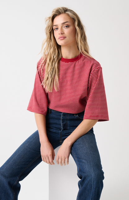 Hallie Tee - Red Stripe