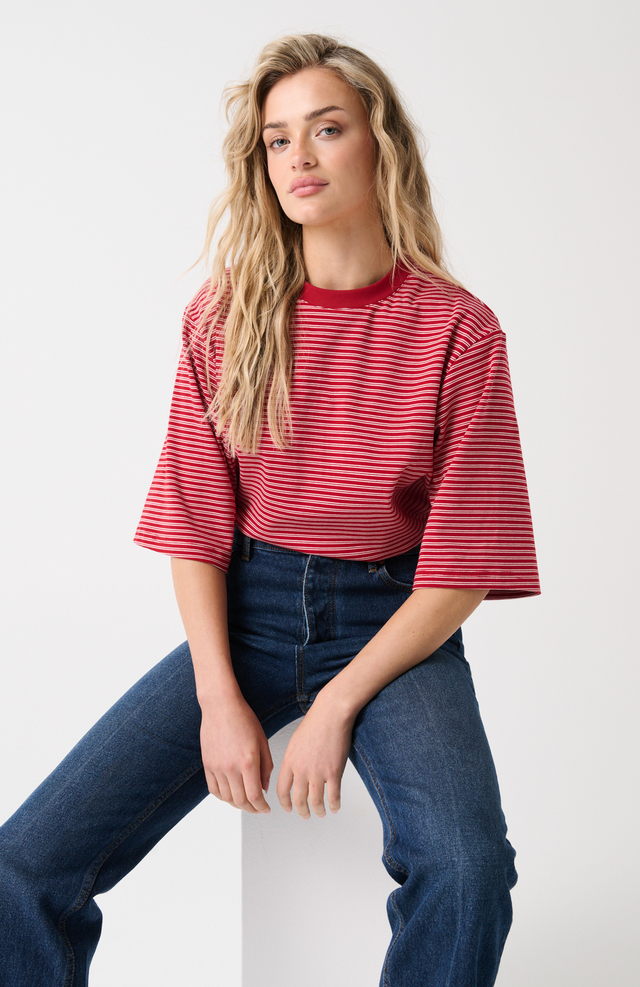 Hallie Tee - Red Stripe
