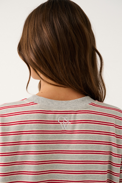 Harley Long Sleeve Top - Grey Marle Stripe