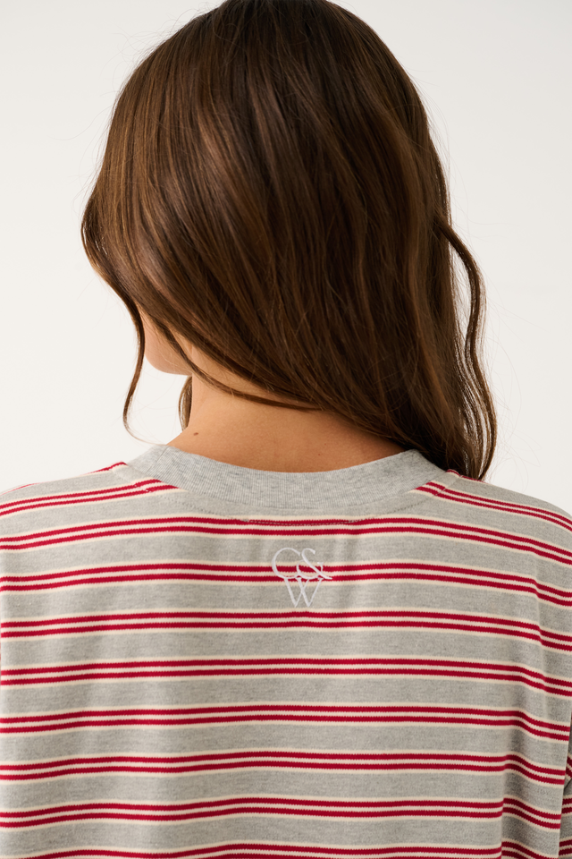 Harley Long Sleeve Top - Grey Marle Stripe
