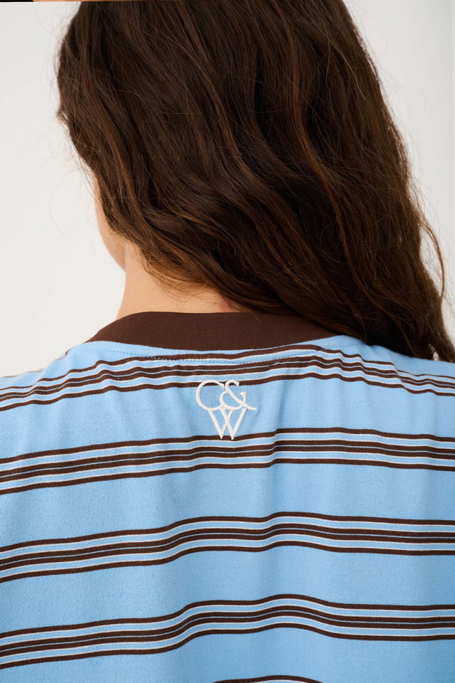 Harley Long Sleeve Top - Truffle / Ice Stripe