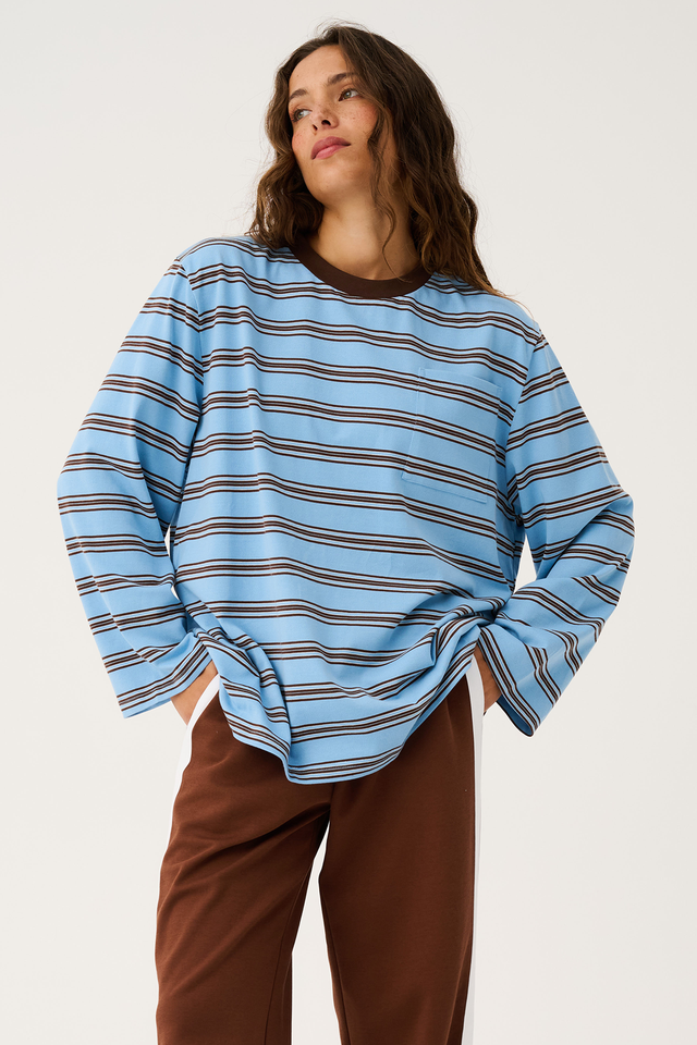 Harley Long Sleeve Top - Truffle / Ice Stripe