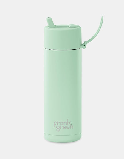 Frank Green Stainless Steel Ceramic Reusable Bottle - 595ml - Mint Gelato - Straw Lid