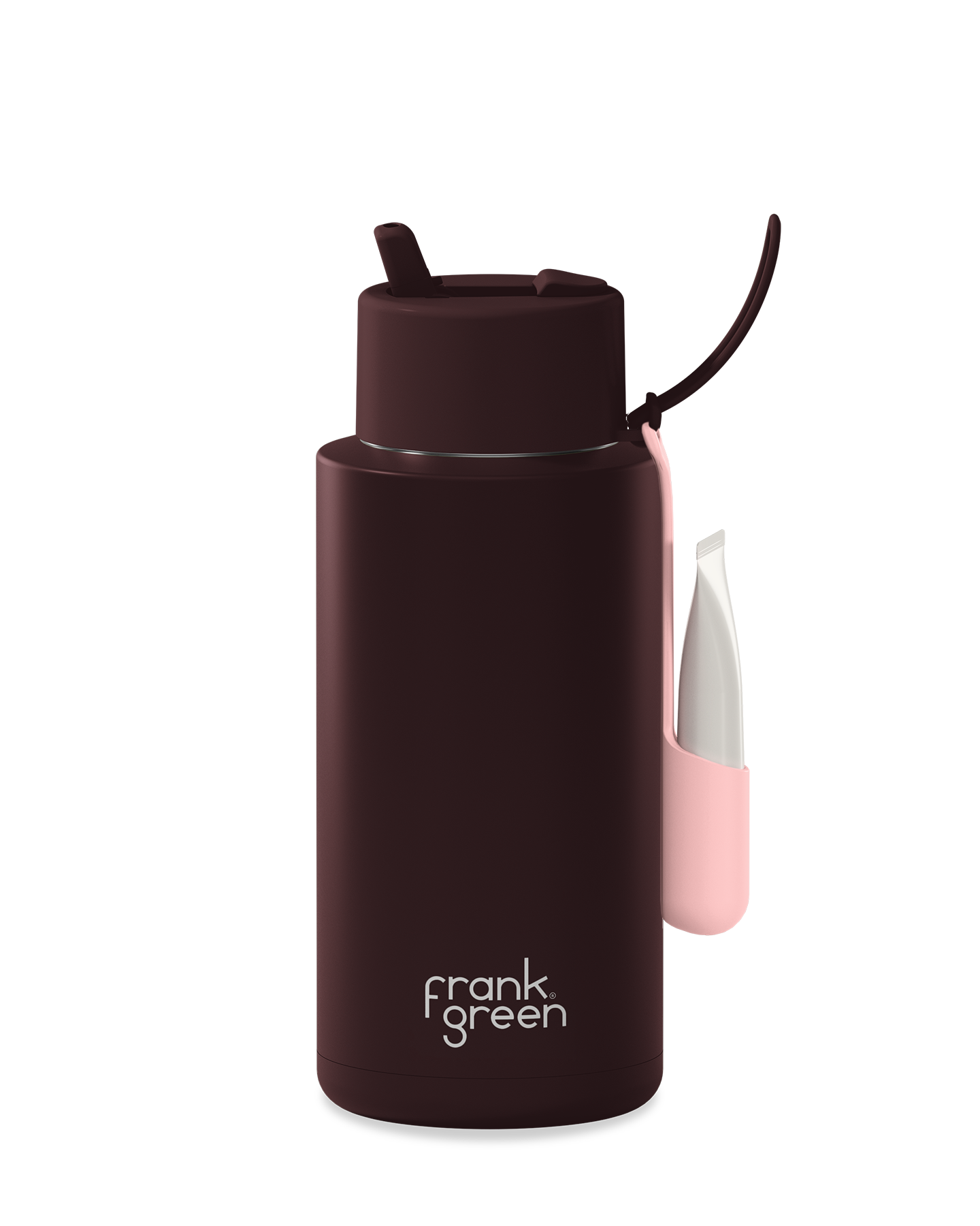 Reusable 1 ltr Bottle with Straw Lip and Sip Chocolate with Lip Gloss Holder Blushed