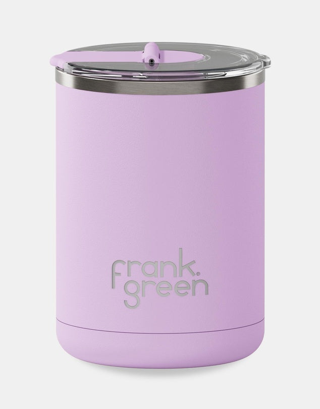 Size: 12oz / 355ml 8.1cm (W) x 11.3cm (H)
Fits under standard coffee machines
Triple-wall vacuum insulated
Ceramic lined for a better taste experience
Tritan top with a magnetic flip back lid
Lid is compatible with frank green straws
Dishwasher-safe lid. Base is handwash only
Microwave safe: No