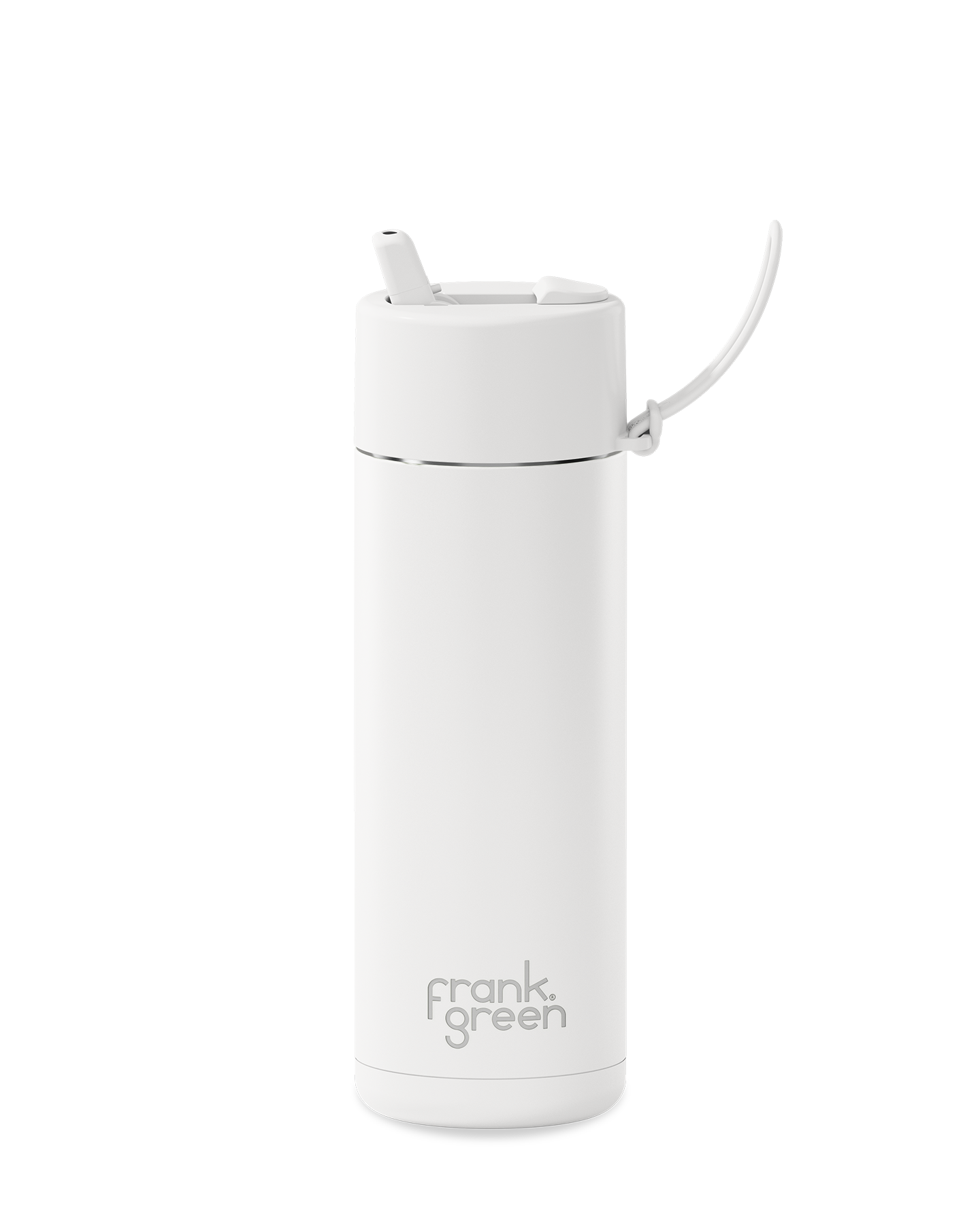 Frank Green Stainless Steel Ceramic Reusable Bottle - 595ml - Cloud - Straw Lid