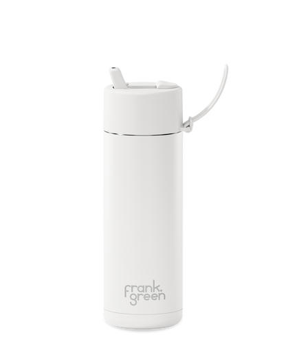 Frank Green Stainless Steel Ceramic Reusable Bottle - 595ml - Cloud - Straw Lid