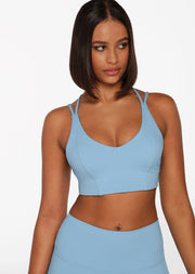 The Half-Time Recycled Longline Sports Bra is our new flattering must-have for your active wardrobe. Made from Recycled Nothing 2 See here™ fabric, this all-day support style has your back with intricate strappy detailing, hidden under bust support and elongating design lines for the ultimate streamlined look.