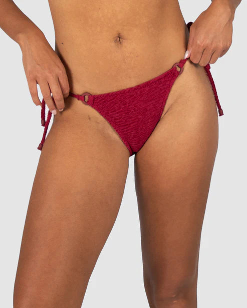 Ibiza Rio Tie side Bikini Bottom - Scarlet